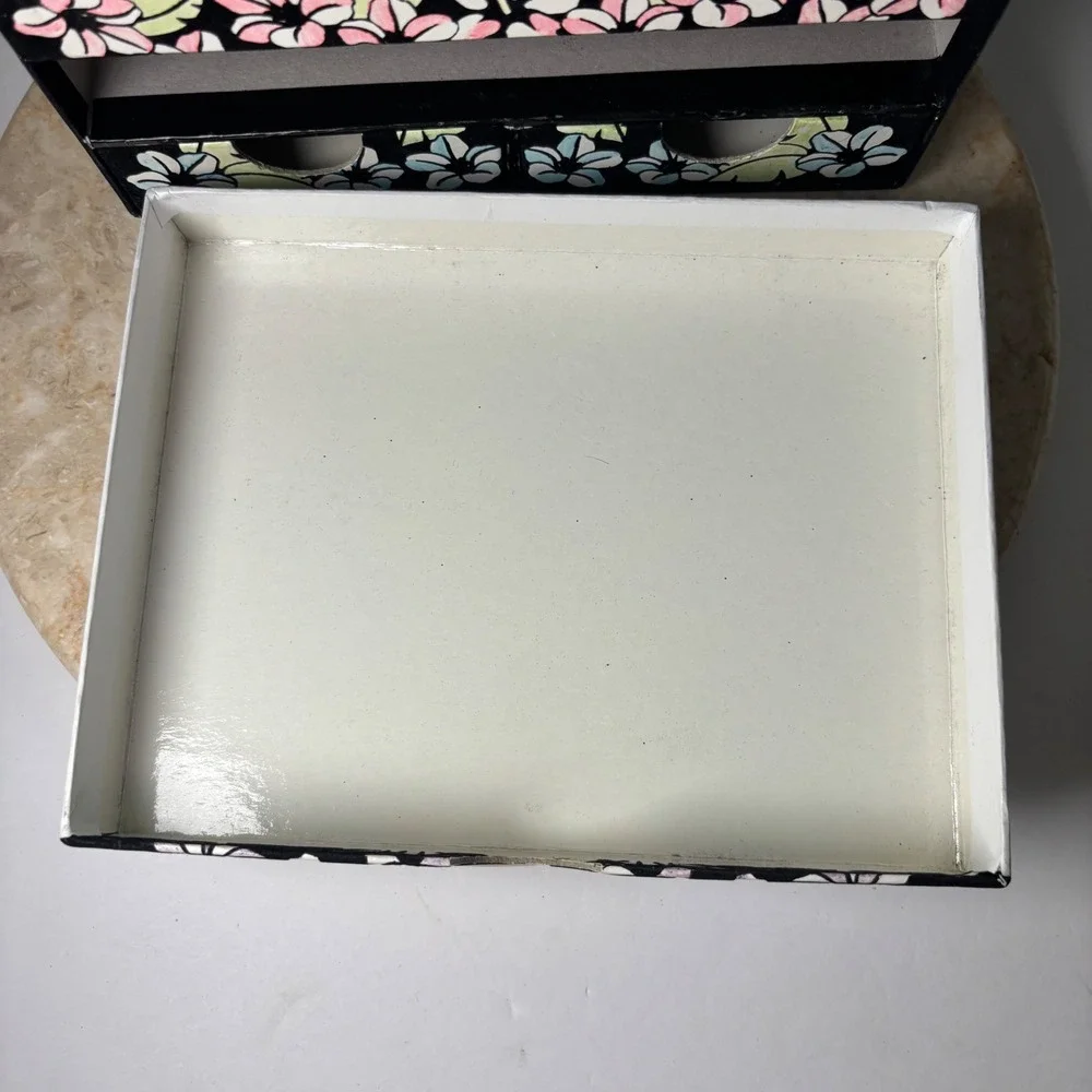 Lisa‎ Frank Hunter the Leopard Jewelry Box Small Black Tropical Floral Drawers